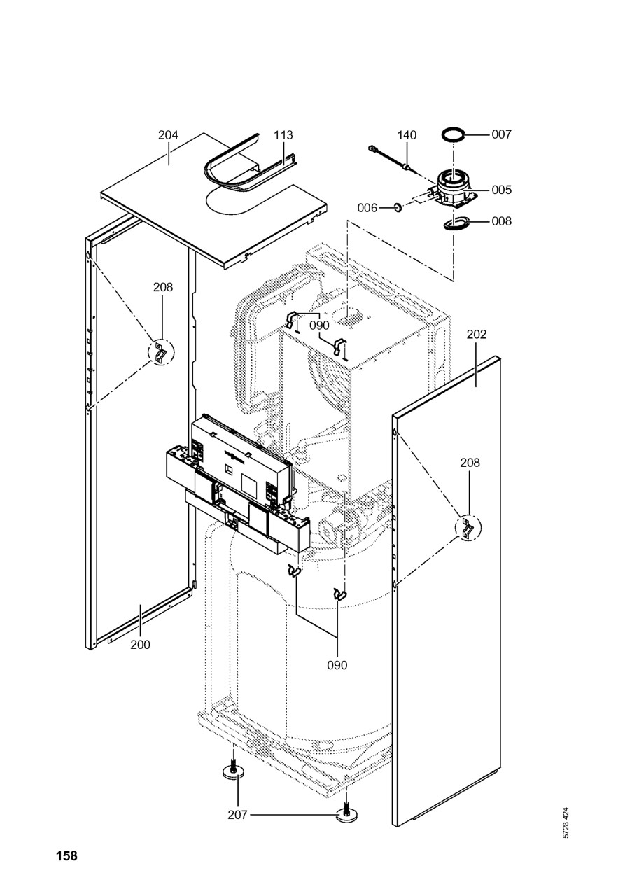 Pièce détachée Viessmann Corps Vitodens 222 F FR2B 26 kW n 7441195