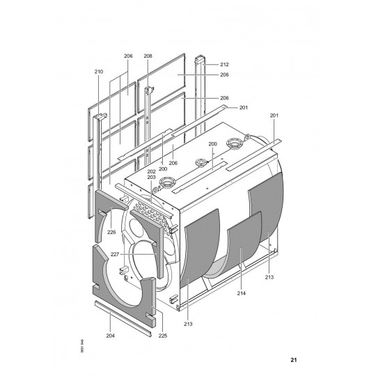 Piece detachee Viessmann Corps Vitoplex 200 SX2A 1600 kW n° 7438489
